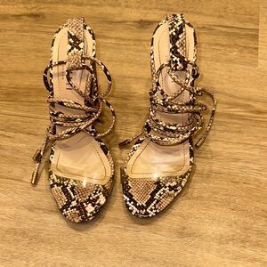 Simmi London Snakeskin Lace-Up Women Shoes